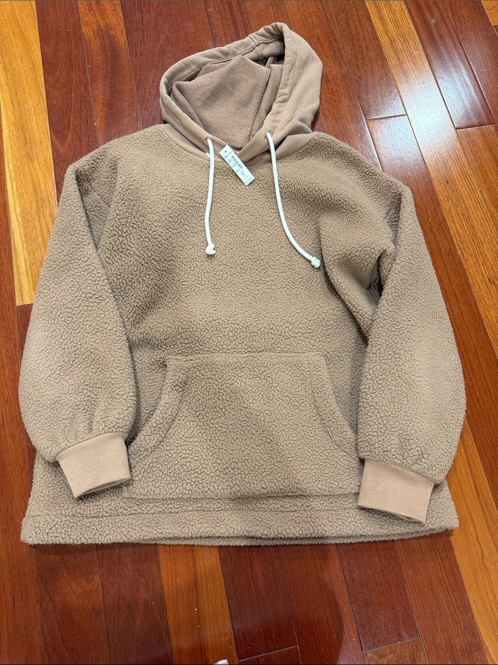 Madewell Taupe Sherpa Crewneck Hoodie
